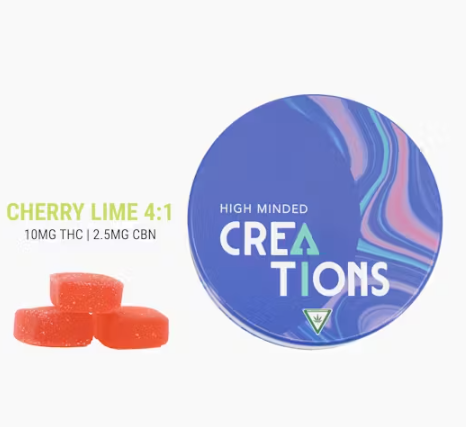 Photograph of Product: High Minded - Gummies - 200mg - 4:1 THC/CBN - Cherry Lime
