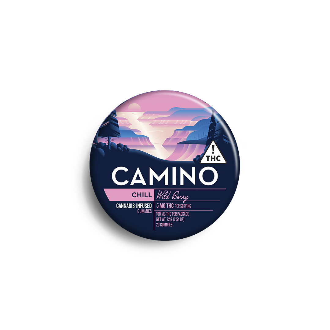 Photograph of product: Kiva Camino Wild Berry Gummies 5mg 20pk