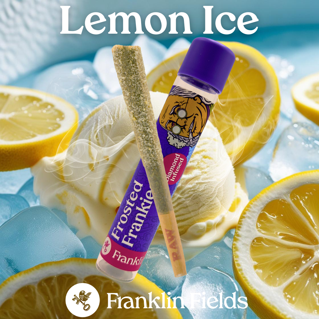 Photograph of product: Frosted Frankie Infused Pre-Roll 1.25G Oui'd Bomb Pop