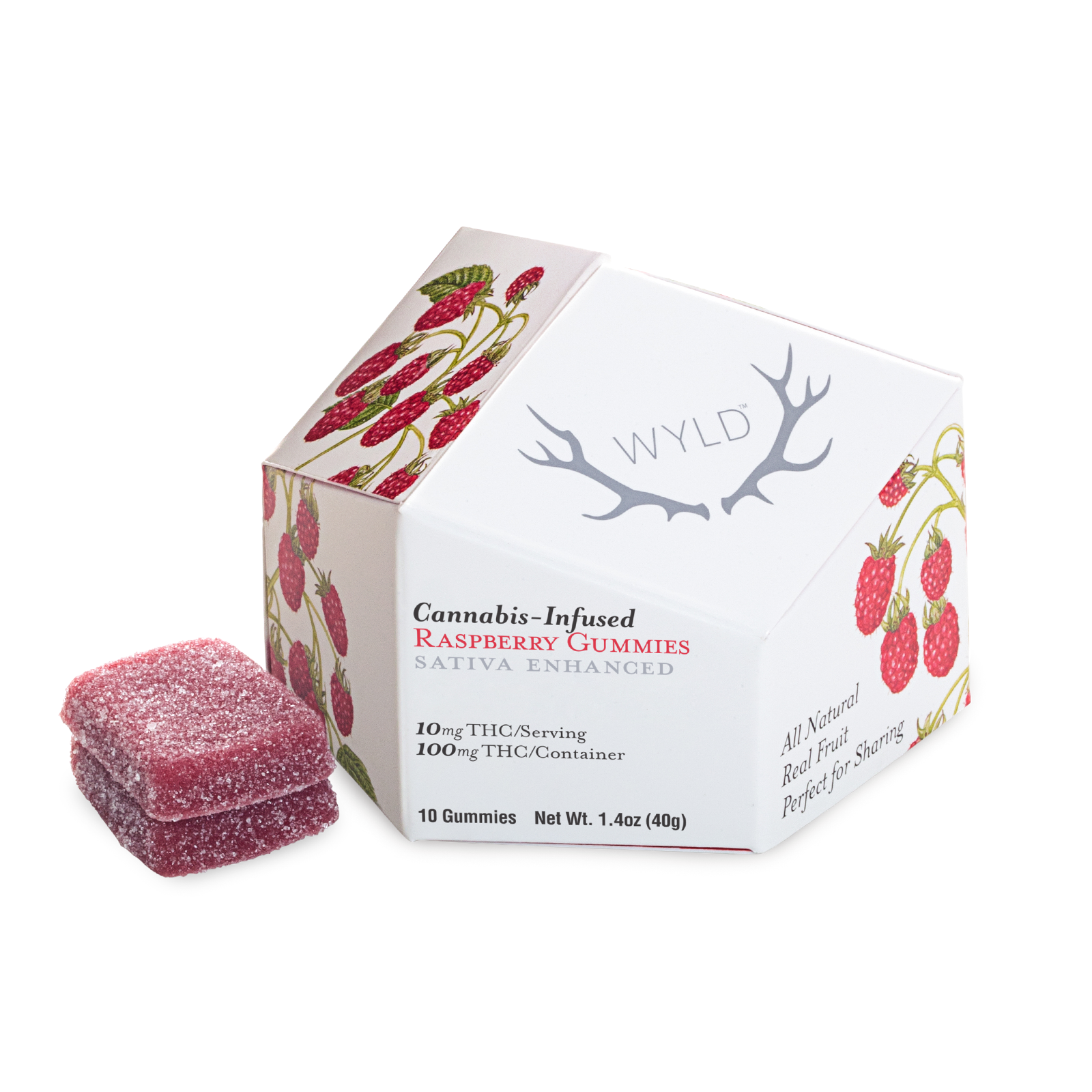 Photograph of product: WYLD Raspberry | Gummies 100mg - Levitate