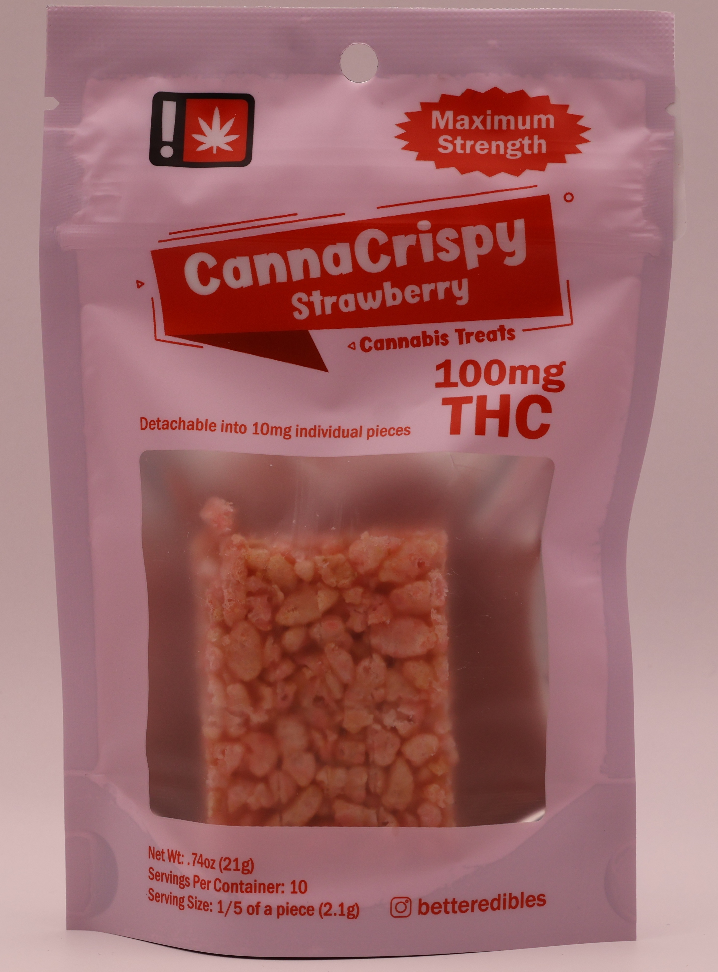 Photograph of product: Strawberry Rice Crispy 100mg Oui'd (Better Edibles)