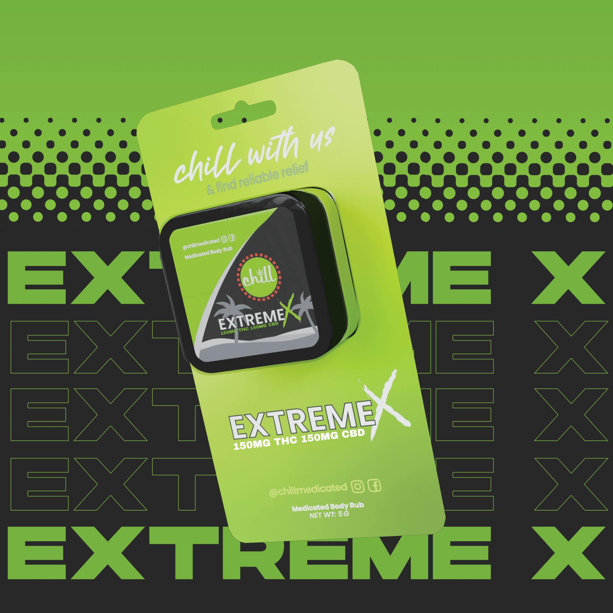 Photograph of product: Chill Medicated - Chill To-Go - Extreme X Body Rub 150mg TH-oui : 150mg CBD Topical