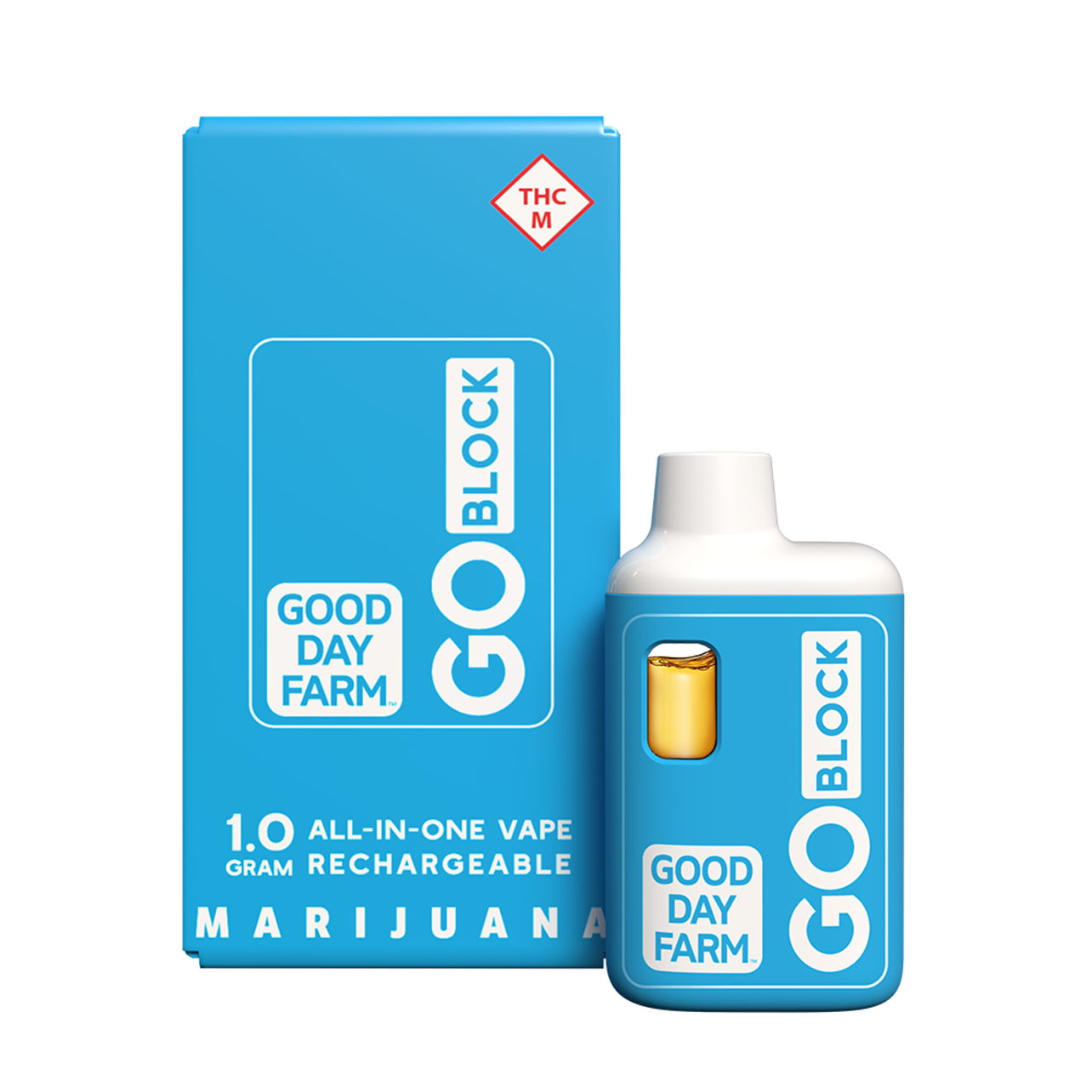 Photograph of product: GOOD DAY FARM - GO BLOCK BLUE RASPBERRY SMASH DISPOSABLE 1G HYBRID