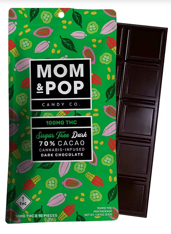 Photograph of product: Mom & Pop | Sugar Free Dark Chocolate | 100mg