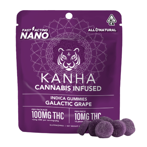 Photograph of product: GALACTIC GRAPE NANO GUMMIES 10 PACK 100MG