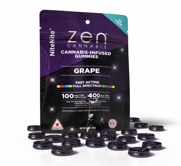 Photograph of product: Zen Gummy | Fast Acting | Oui'd Gummy NiteNite 100:400 TH-oui:CBD w/ 50mg Melatonin