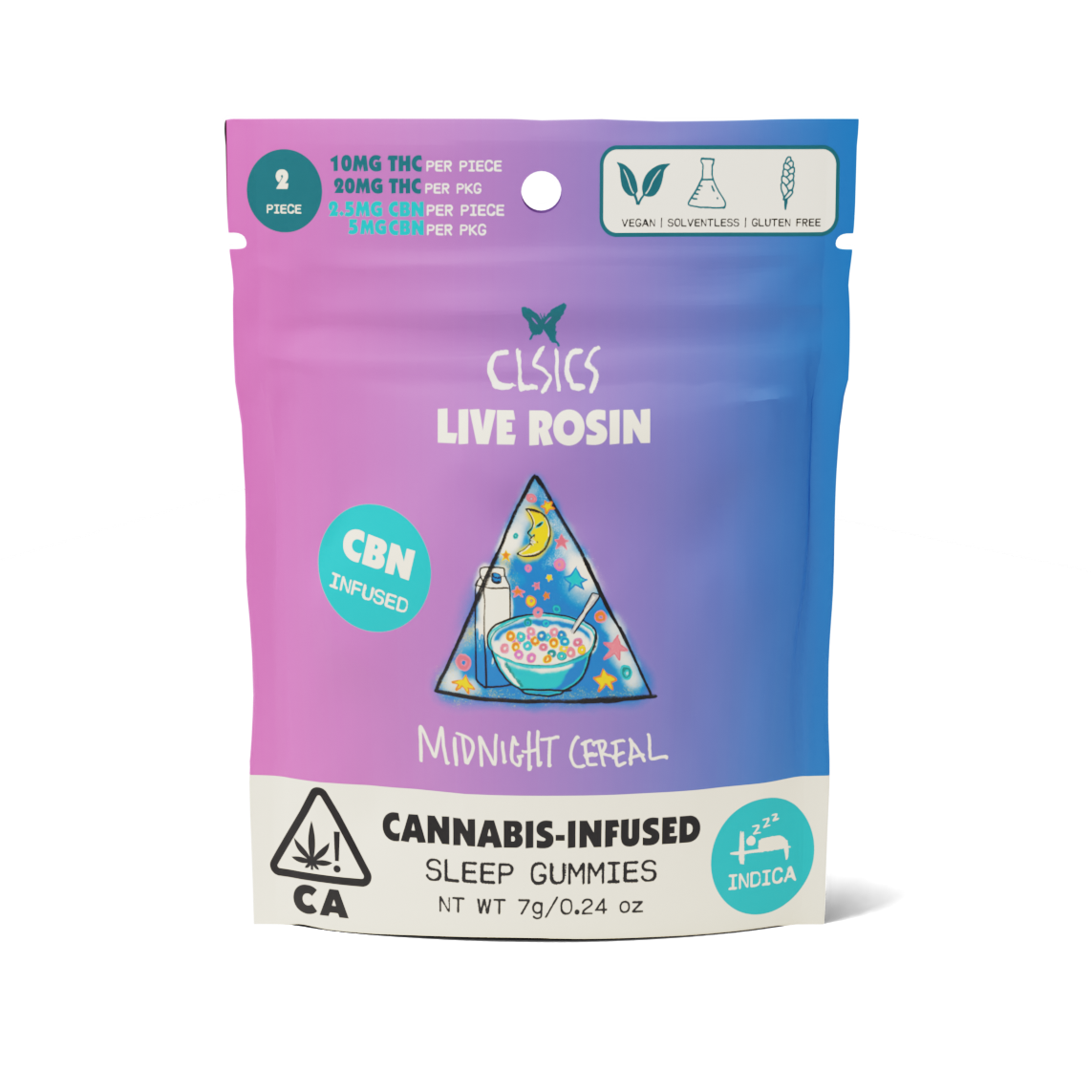Photograph of product: CLSICS - Midnight Cereal Crunch (Oui'd) Live Rosin Gummies 10TH-oui:2.5CBN (125mg)