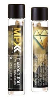 Photograph of product: MPX Diamond Roll Blue Dream x Gas Breath 1g
