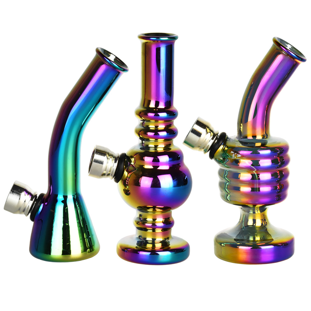 Photograph of product: Rainbow Glass Fixed Bowl Mini Water Pipe- 4.75"