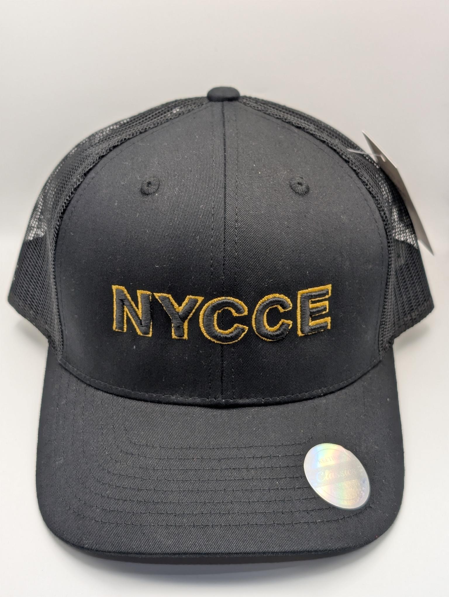 Photograph of product: NYCCE YELLOW OUTLINE SNAPBACK/TRUCKER HAT