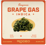 Photograph of product: Rodeo Sun Grown GrapeGas Whole Flower 20.36% (I) 3.5g - 00241