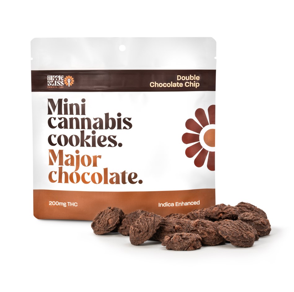 Photograph of product: Hippie Bliss - Double Chocolate Chip RSO Cookies - 200mg