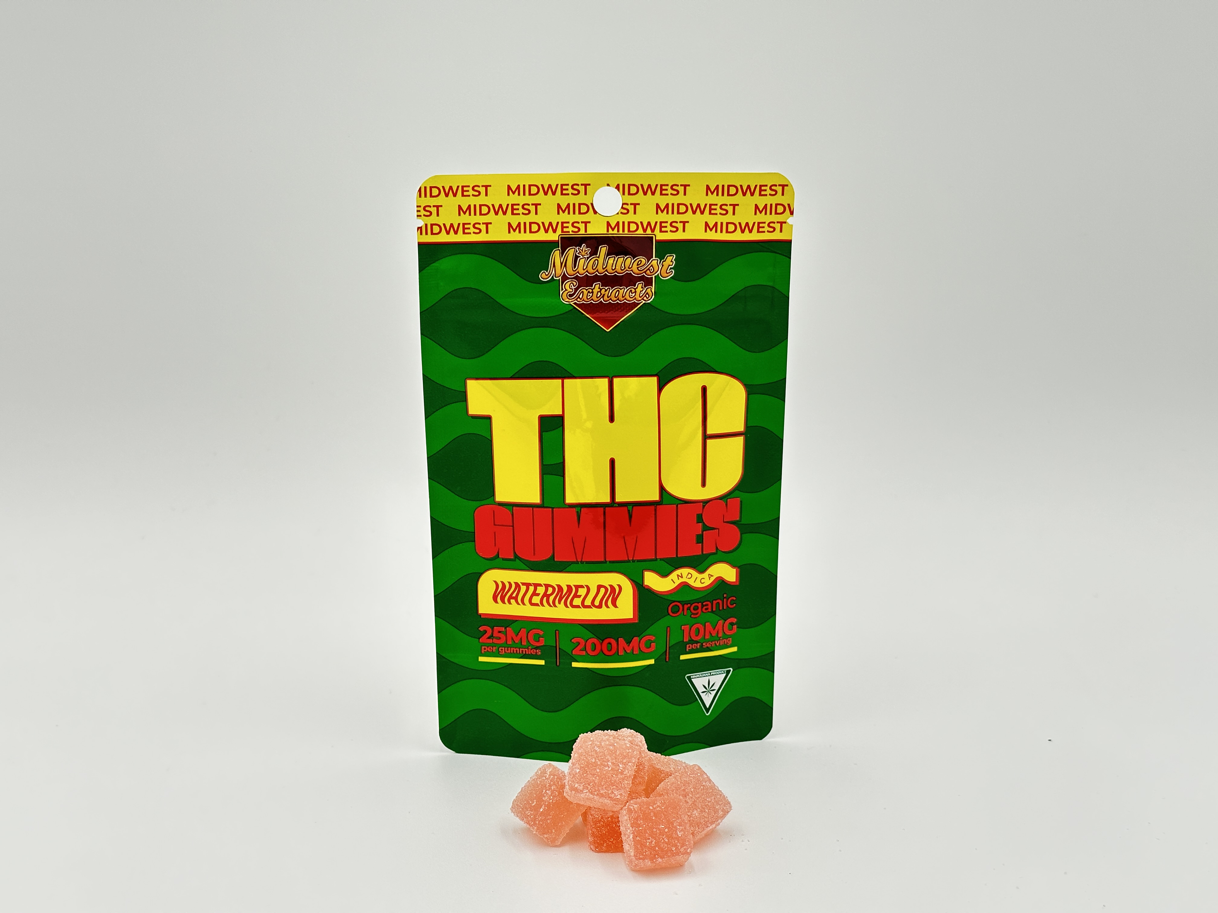 Photograph of product: AU Midwest Extracts: Watermelon 200mg Gummie