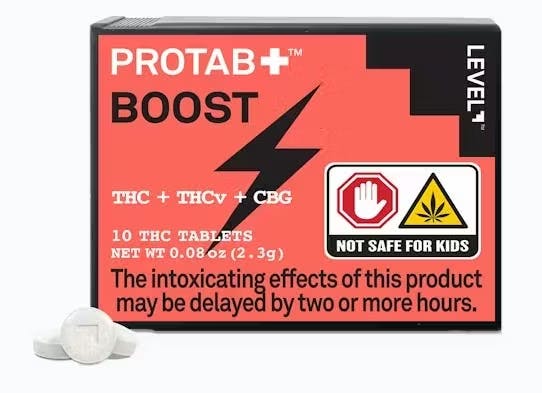 Photograph of product: Level | Protab+ Boost | Tablets | 10pk | 100mg