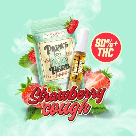 Photograph of product: PAPA'S HERB Strawberry Cough Cartridge - 1g