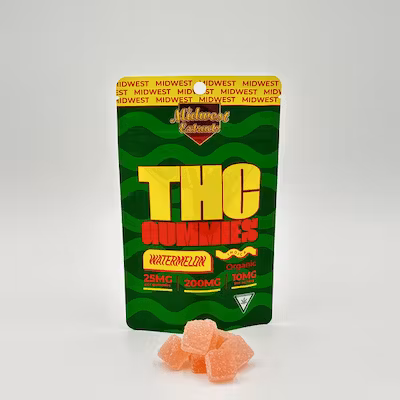 Photograph of product: MIDWEST EXTRACTS | WATERMELON GUMMIES - 8PK | 200MG