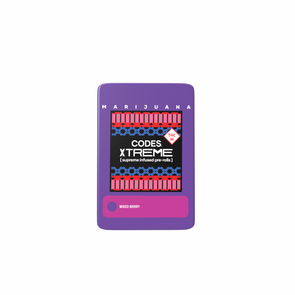 Photograph of product: Codes: Infused Pre-Roll Pack | Mixed Berry x Grape Gossip ea | 3pk