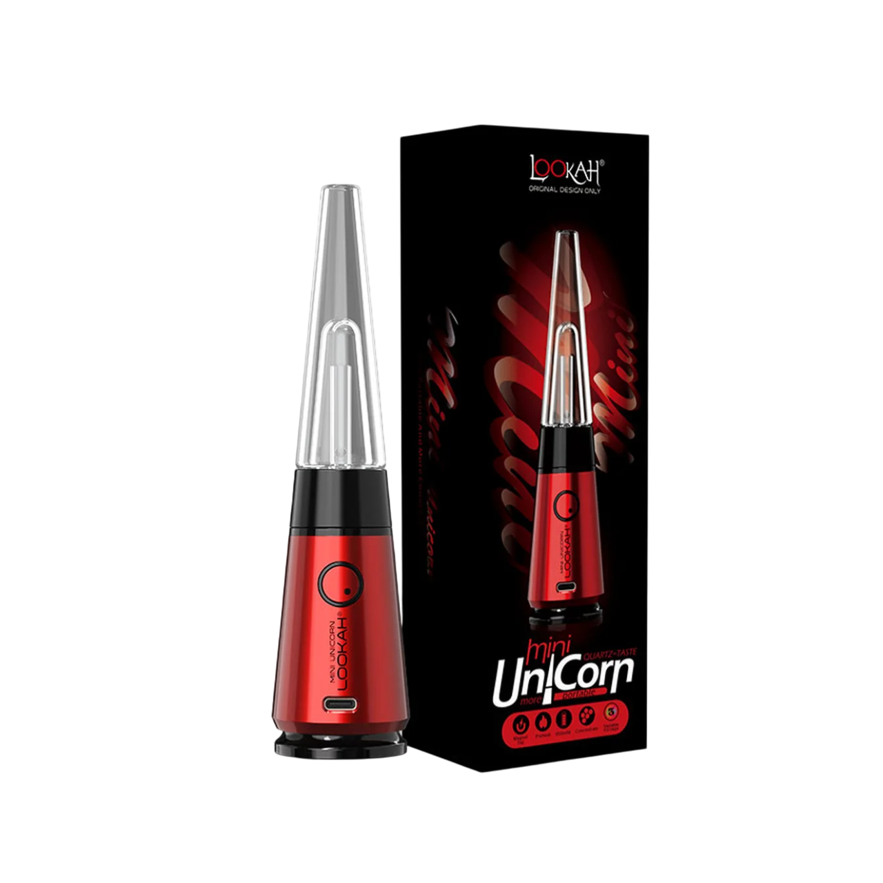Photograph of product: Lookah Unicorn Mini Portable Electric Dab Rig | Red