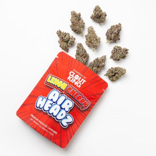 Photograph of product: Clout King Pre Pack Flower (Small Buds) Lemon Cherry Airheadz - 14g