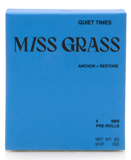 Photograph of product: Miss Grass | Preroll 5 Pack | Quiet Times | Grape Gasoline