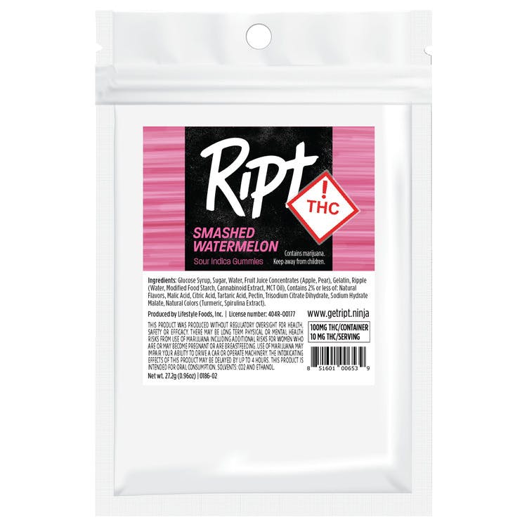 Photograph of product: Ript | Gummies | (I) Sour Smashed Watermelon