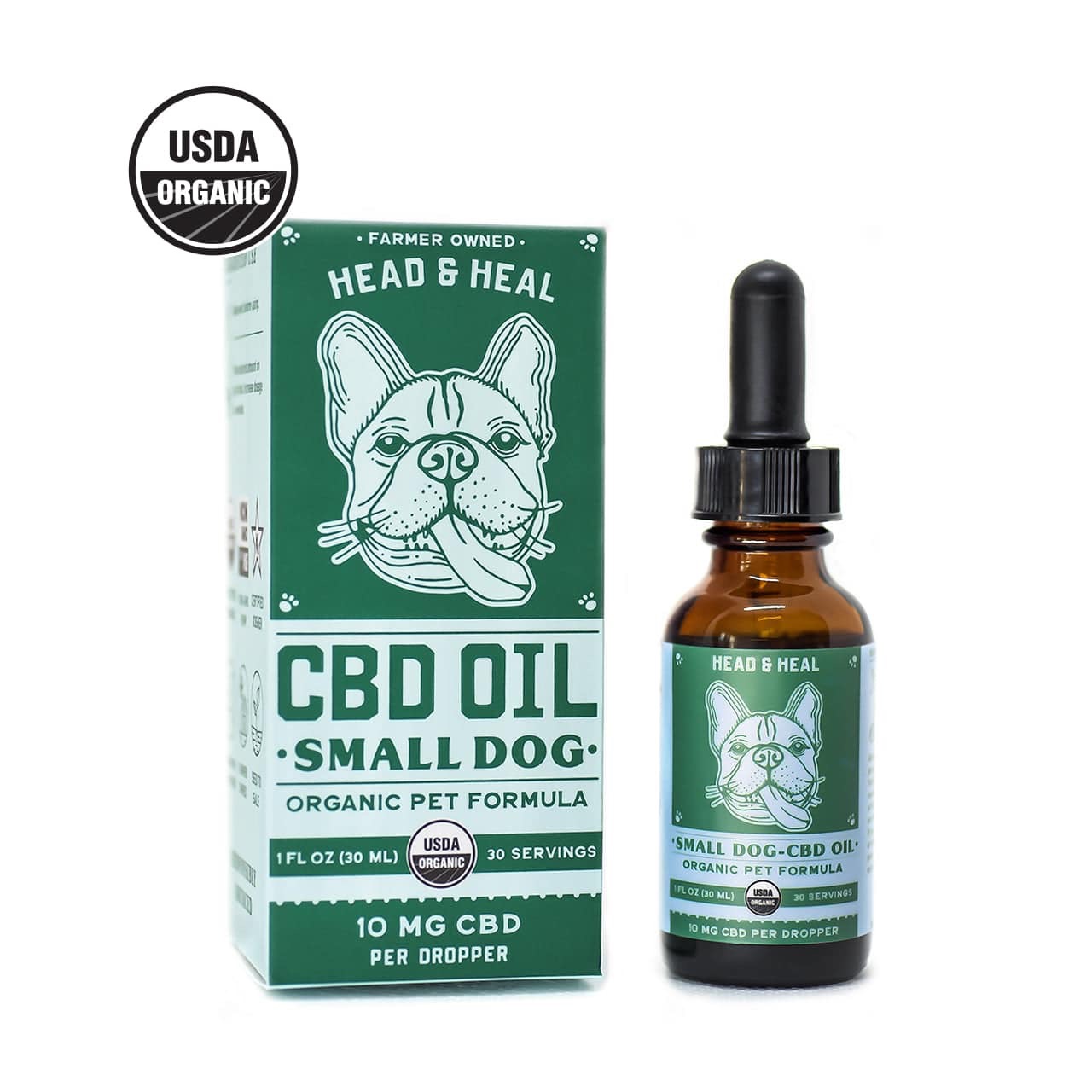Photograph of product: TINCTURE-HH-CBD-SML-DOG-300: HH, Small Dog CBD Oil, 300mg, 1fl. oz, Certified Organic