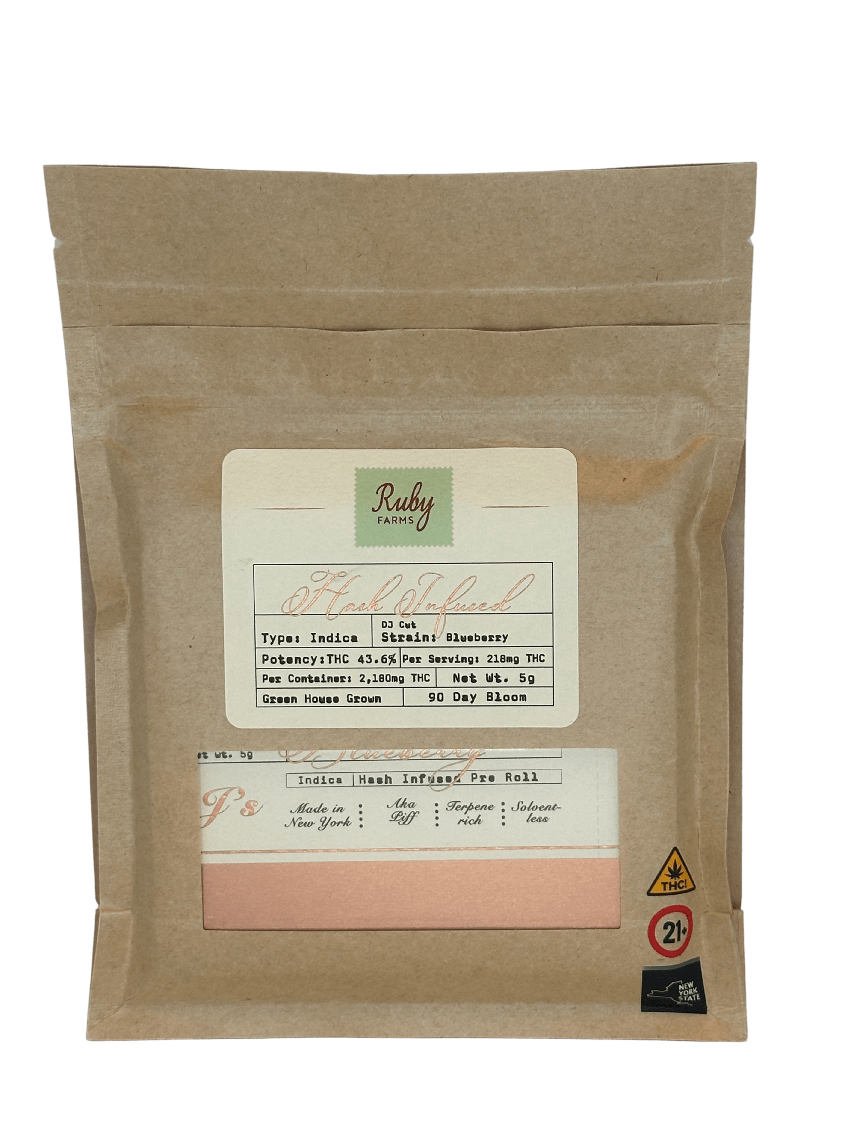 Photograph of product: Blueberry DJ Cut Doobies | 5g 10pk au chocolat Infused Preroll