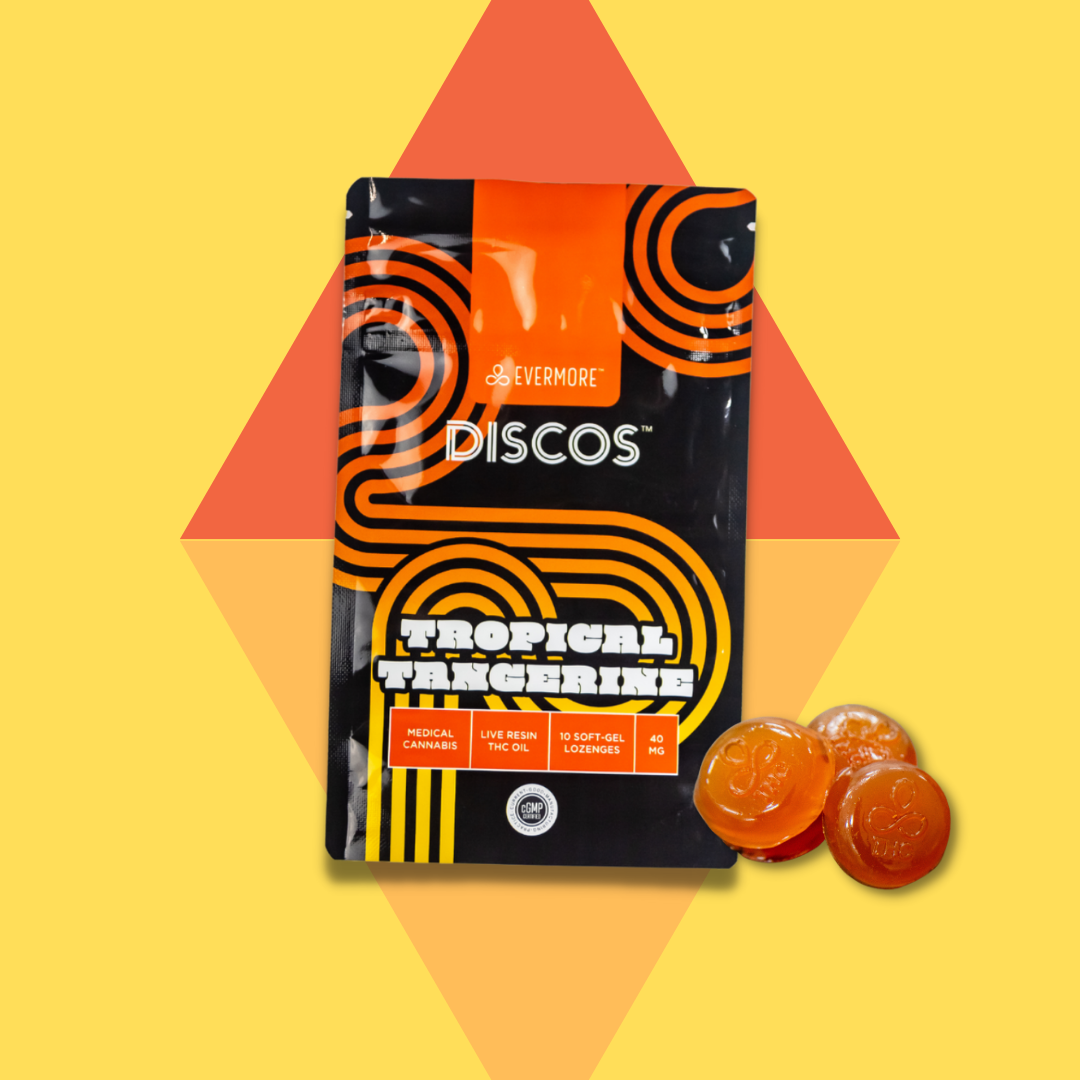 Photograph of Product: Evermore THC Discos Tropical Tangerine | 10mg (10ct)
