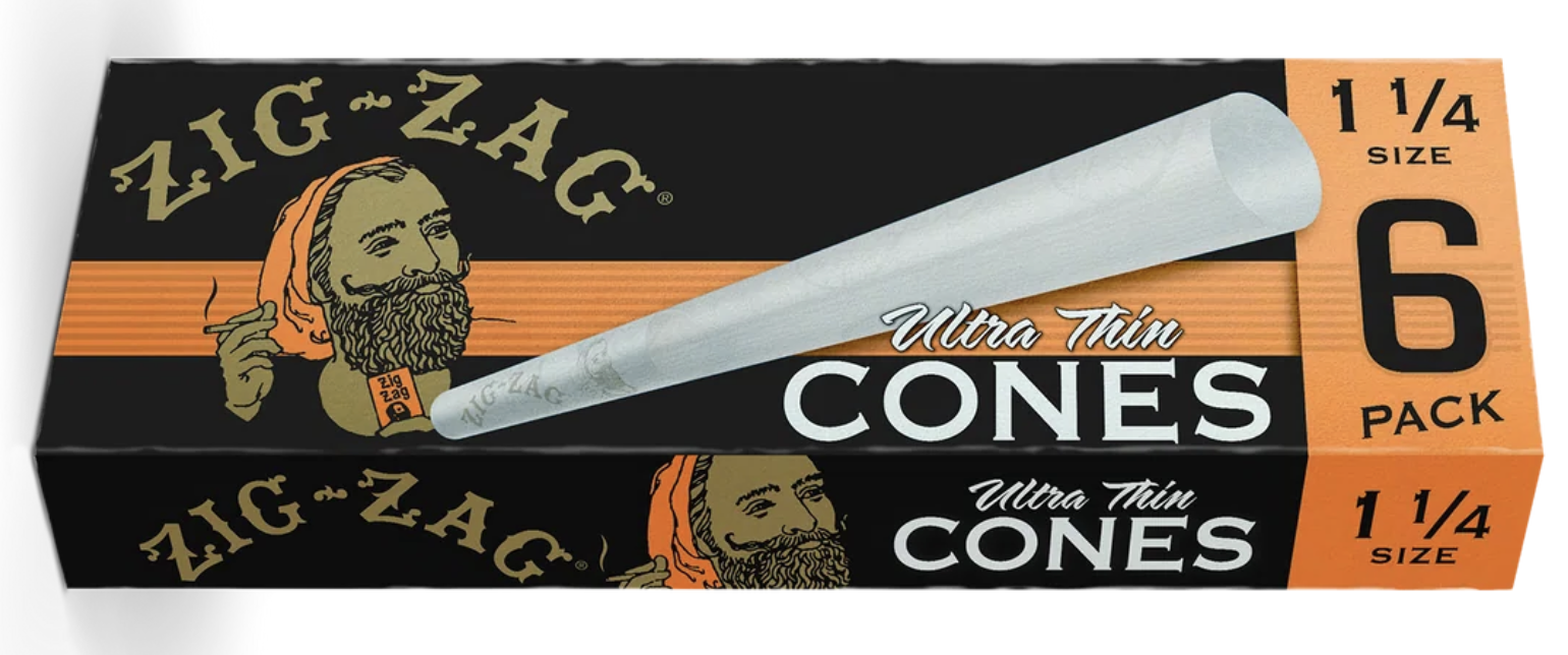 Photograph of product: Zig-Zag Ultra Thin 1 Cones, 6-Pack