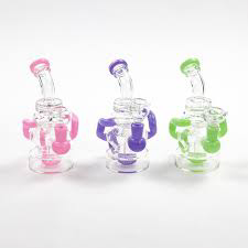 Photograph of product: 8" Bent Neck 4X Recycler Bong (Assorted Colors)