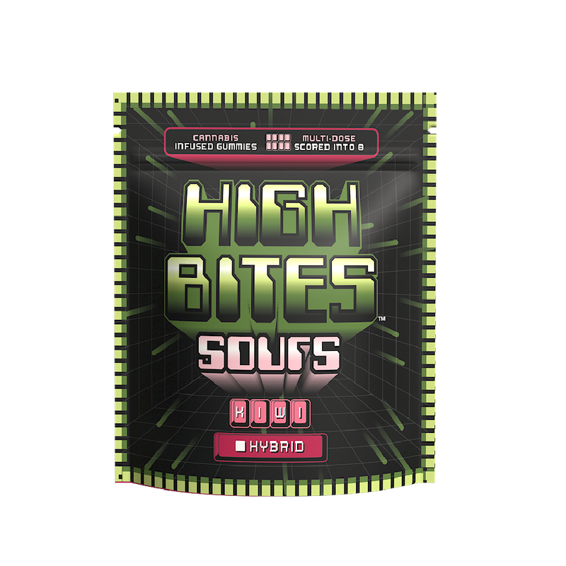 Photograph of product: High Bites: Sour Gummies | Kiwi | Hybrid | 800mg TH-oui | 10pk