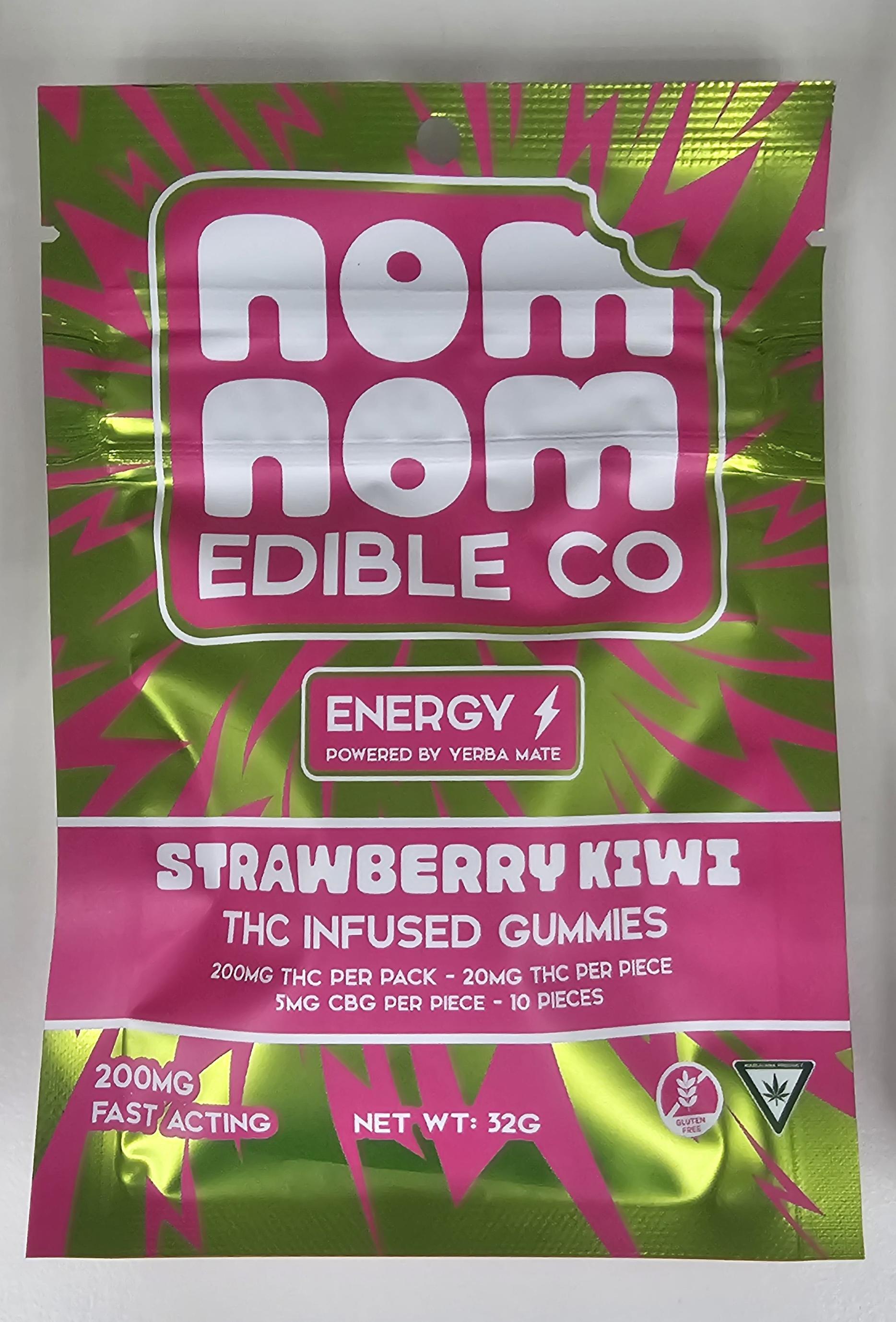 Photograph of product: NOM NOM Strawberry Kiwi Energy 200mg Gummies