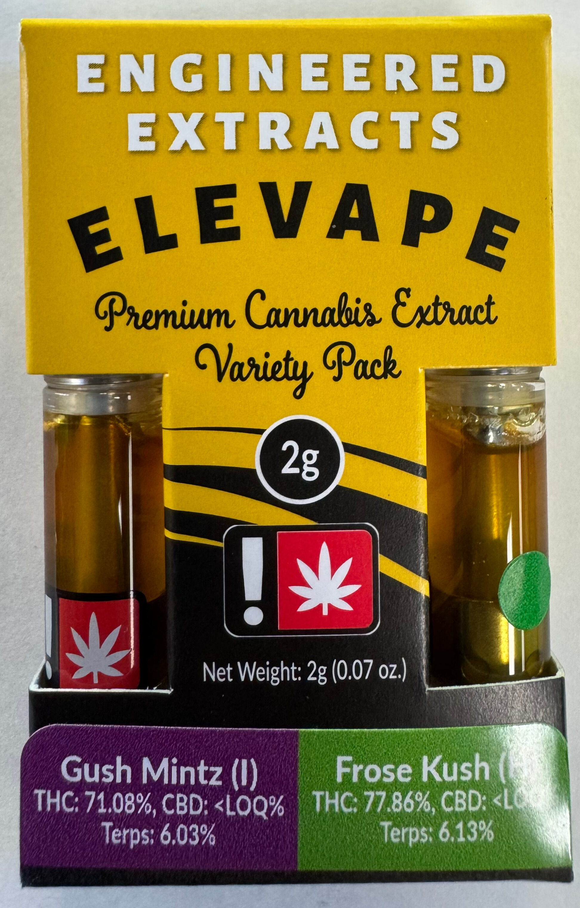 Photograph of product: Gush Mintz (I) + Frose Kush (H)