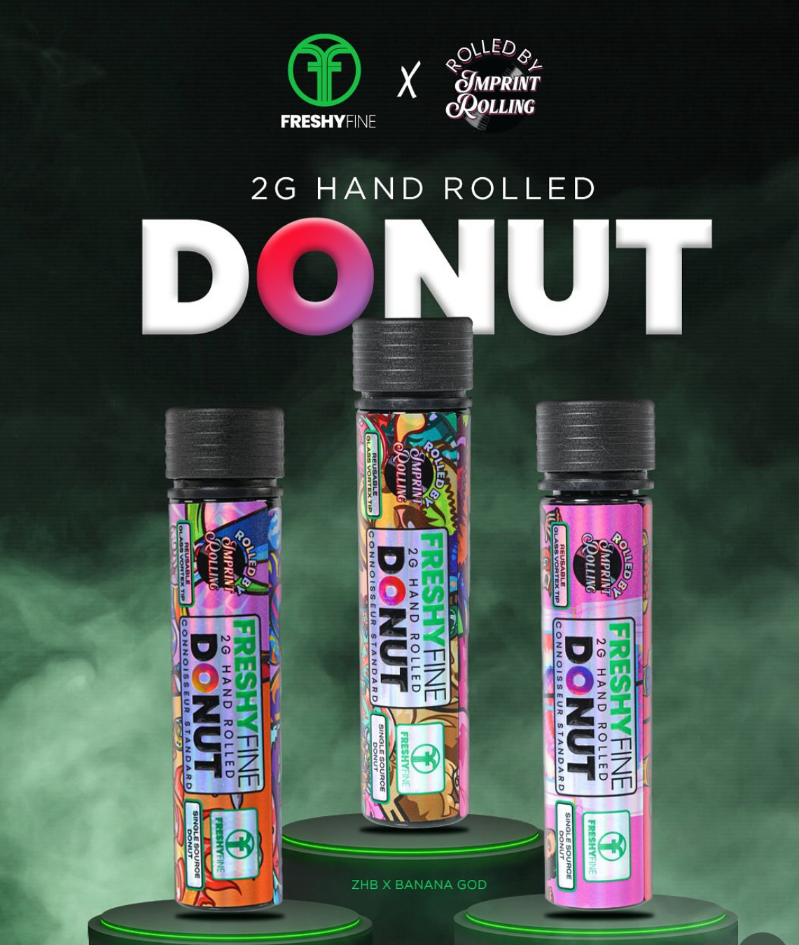 Photograph of product: Freshy Fine - 2g Infused Donut - ZHB x Banana God