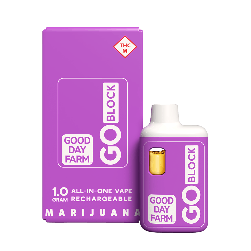 Photograph of product: GOOD DAY FARM - GO BLOCK GRAPE SODA DISPOSABLE 1G HYBRID
