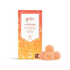 Photograph of product: (100mg) 1:1 CBD/TH-oui Peach Prosecco | Gron