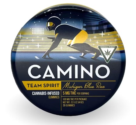 Photograph of product: Camino Michigan Blue Razz Gummies 200mg Rec