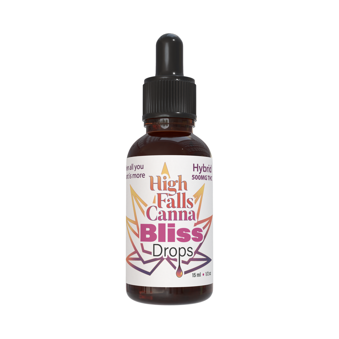 Photograph of product: High Falls | Bliss | Tincture | 500mg TH-oui | Hybrid