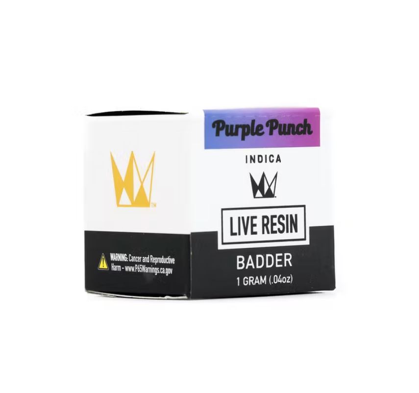 Photograph of product: PURPLE CREAM LIVE RESIN BADDER 1G - WEST COAST CURE
