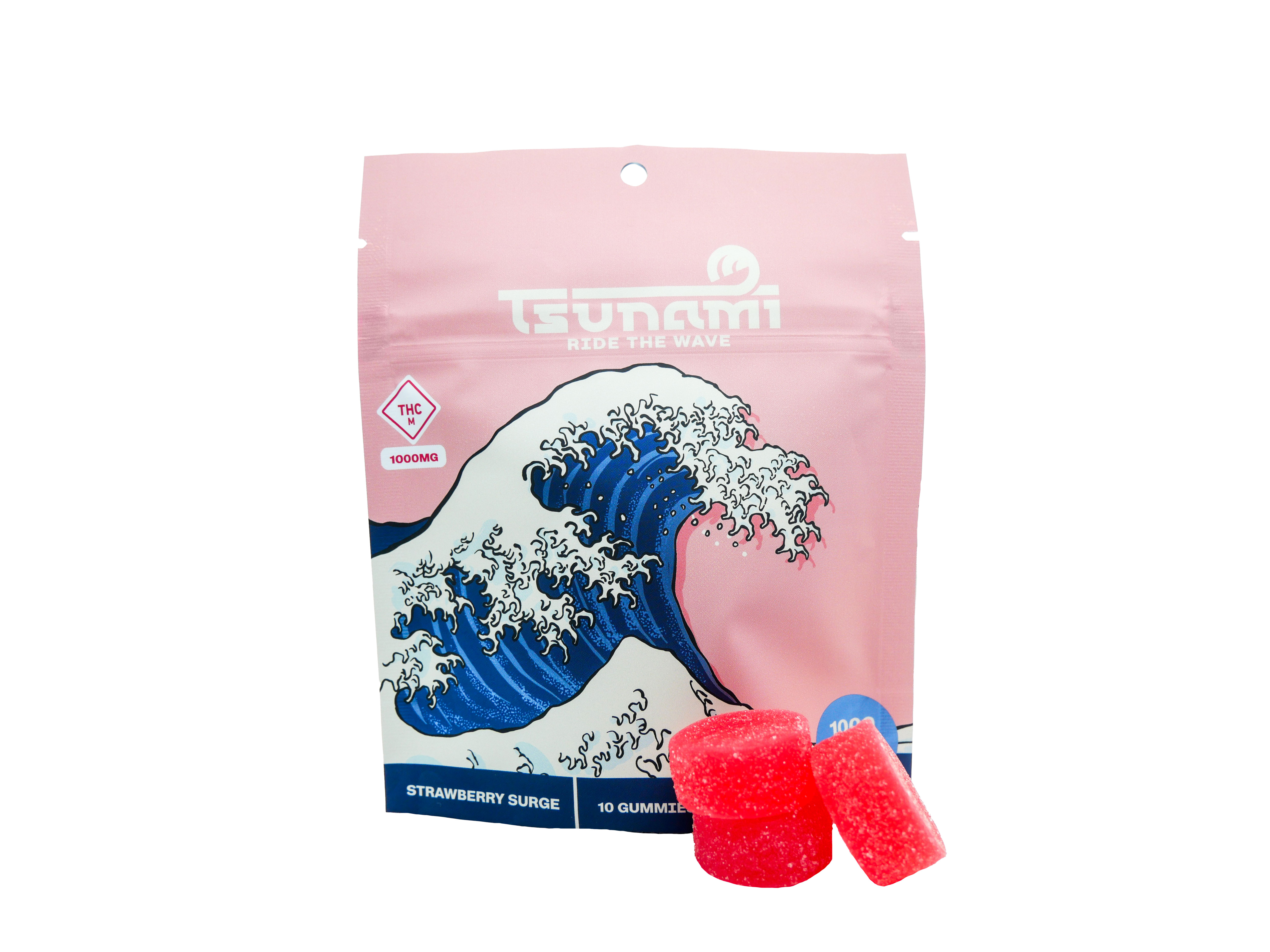 Photograph of product: Strawberry Surge | 1000mg | Gummies | Tsunami