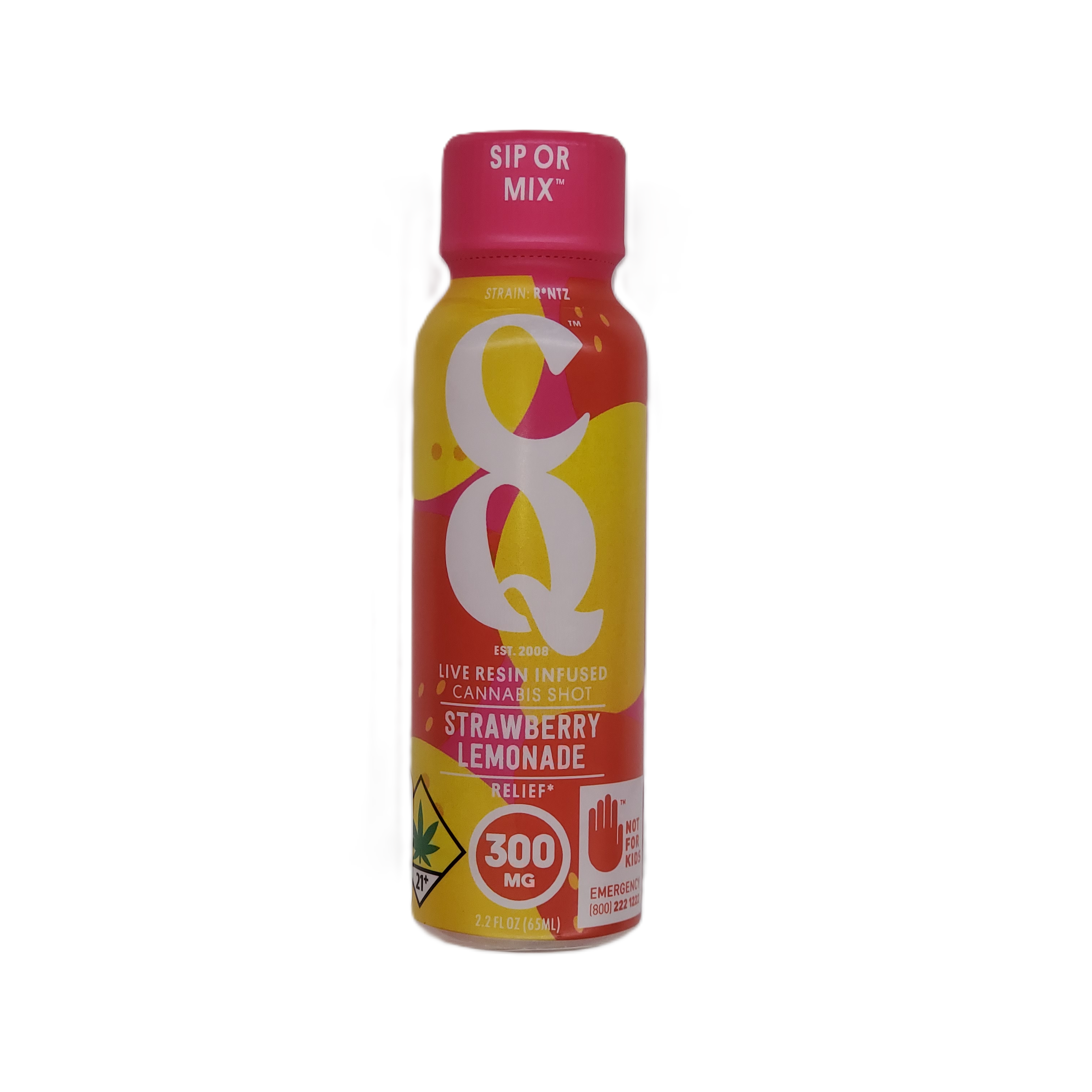 Photograph of product: CQ Shot Strawberry Lemonade 1:2 TH-oui:CBD 2.2oz