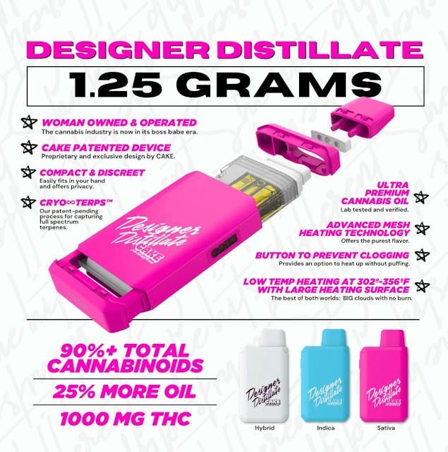 Photograph of product: Cake  Distillate Pod 1.25g (All-In-One Vape) - Strawberry Mango