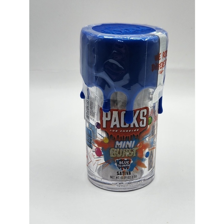 Photograph of product: Packs - Blue Slurpie Mini Burst Infused Pre-Roll 5pk