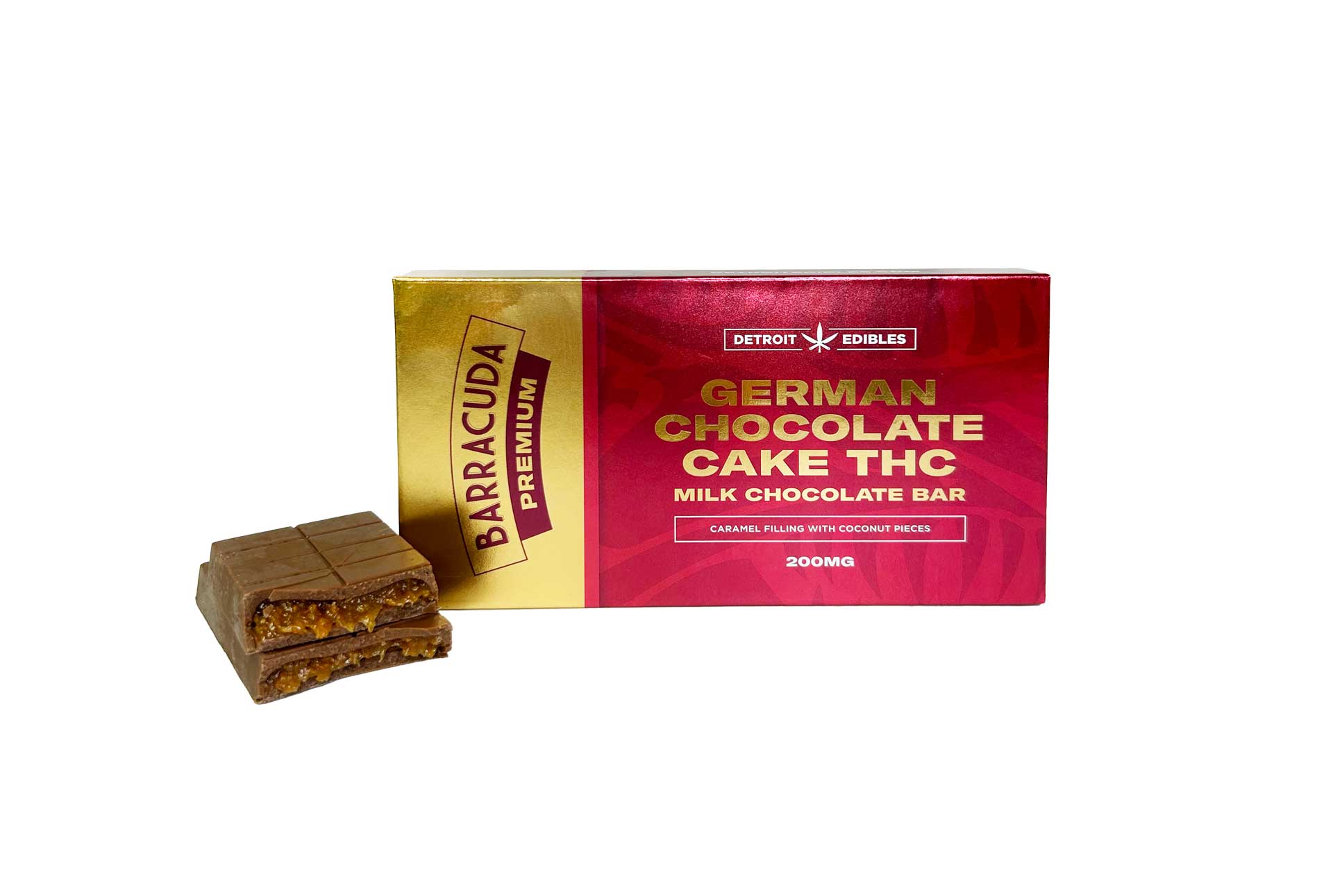 Photograph of product: German Chocolate Cake |  Chocolate 200mg |  Premium Barracuda Bar