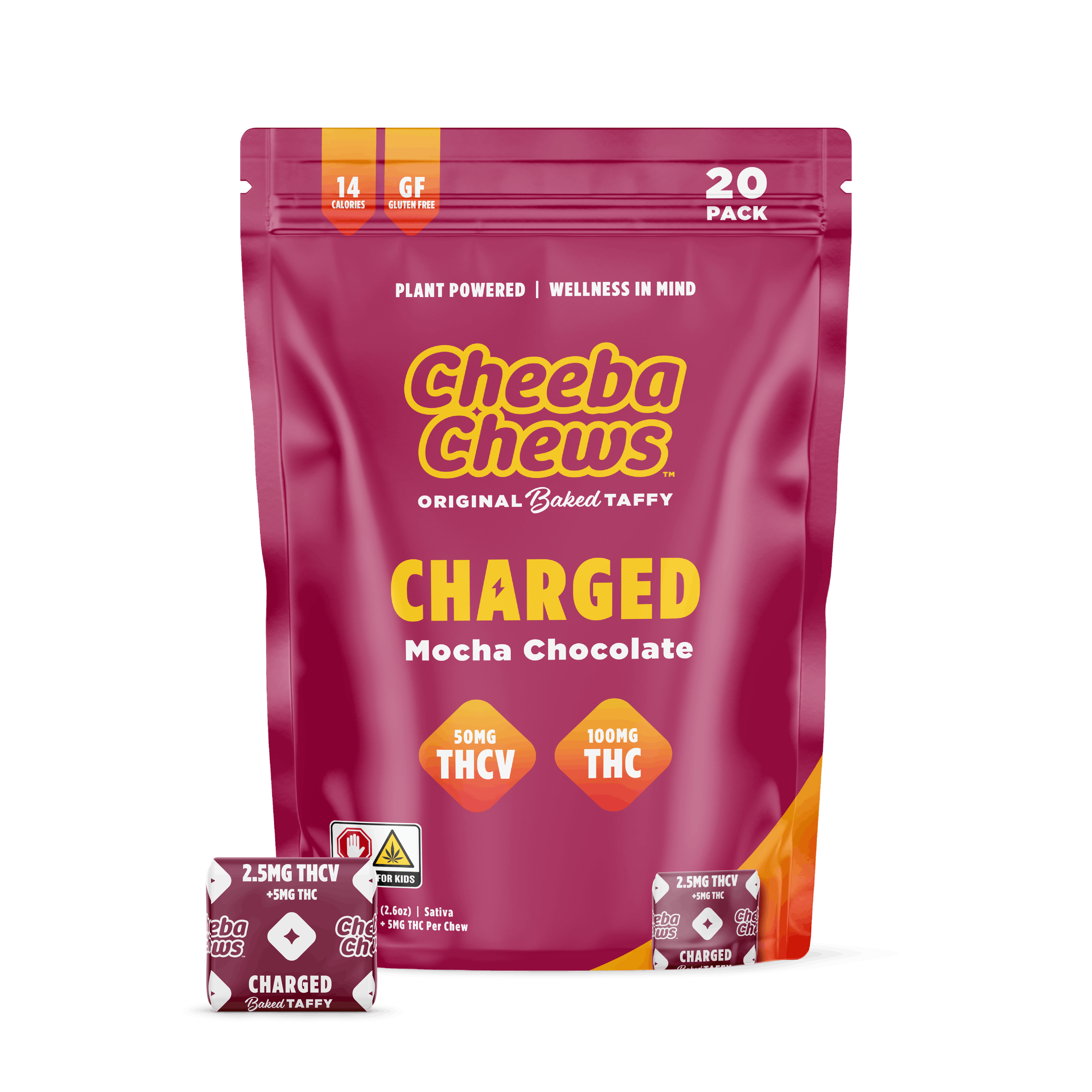 Photograph of product: Cheeba Chews -Mocha Chocolate Taffy -Charged  (S) 100mg