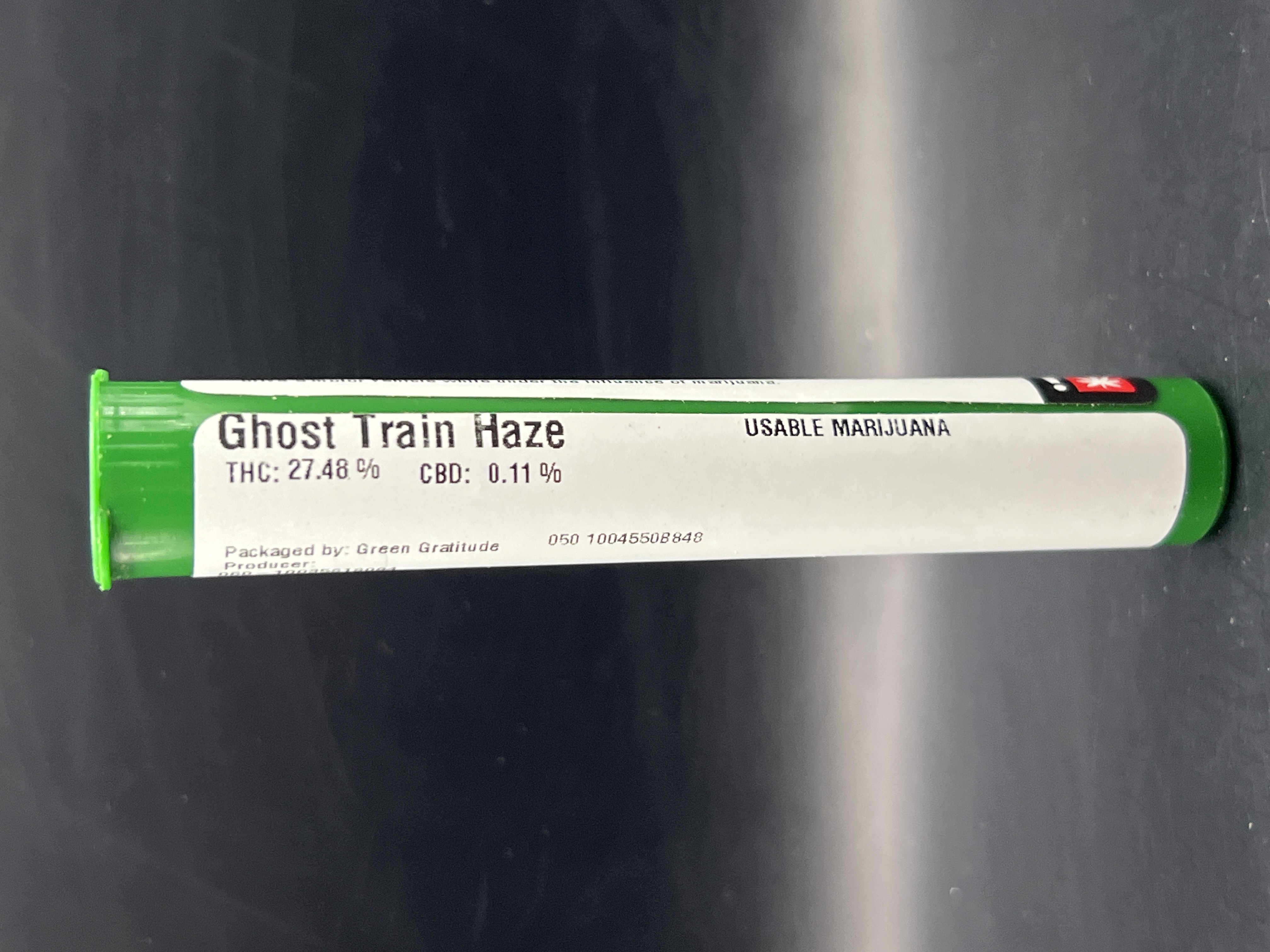 Photograph of product: Ghost Train Haze (Green Hills) 27.48% Pre-roll