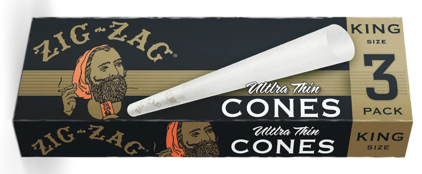 Photograph of product: Zig-Zag Ultra Thin King Size Cones, 3-Pack