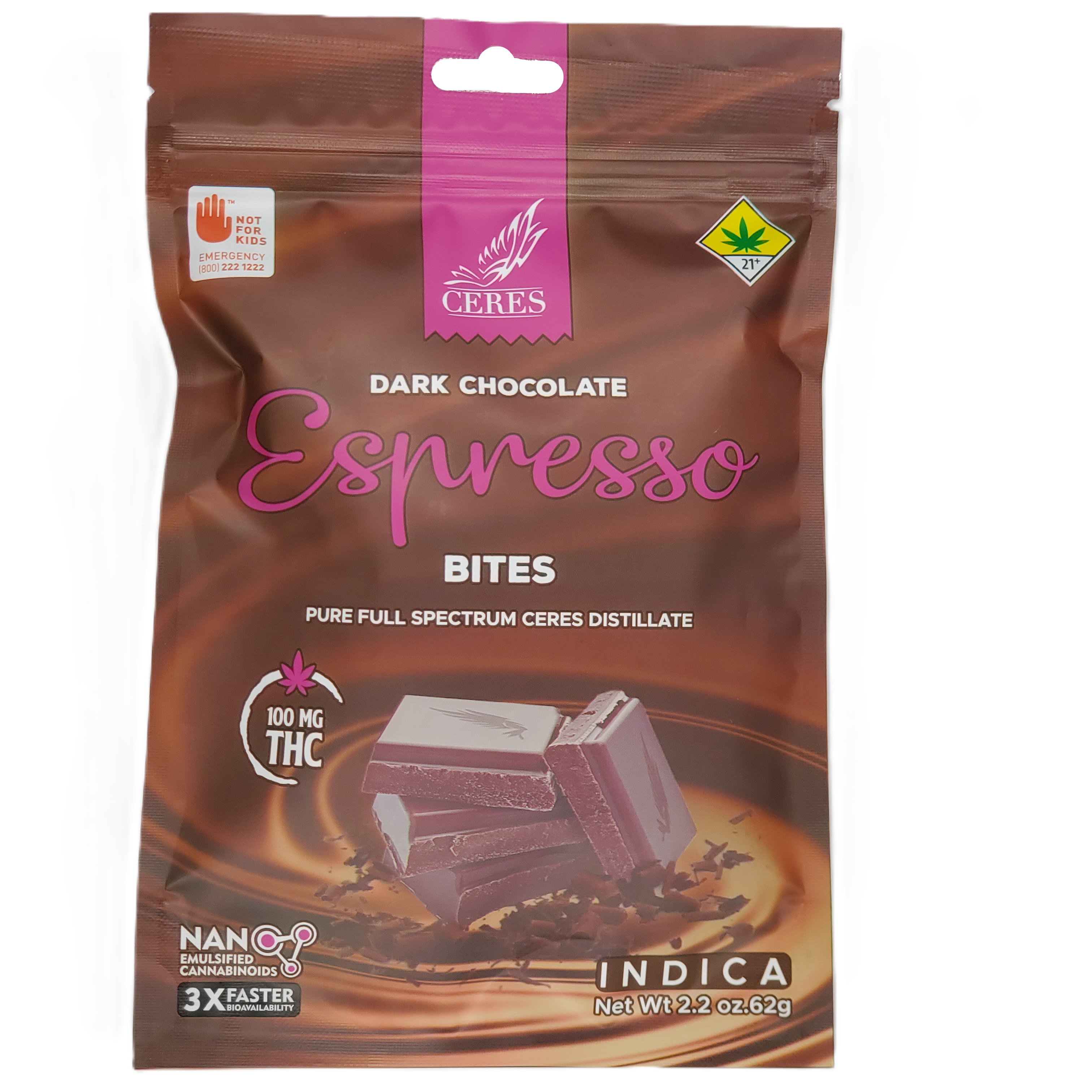 Photograph of product: Ceres Chocobites Oui'd Espresso 10pk 100mg