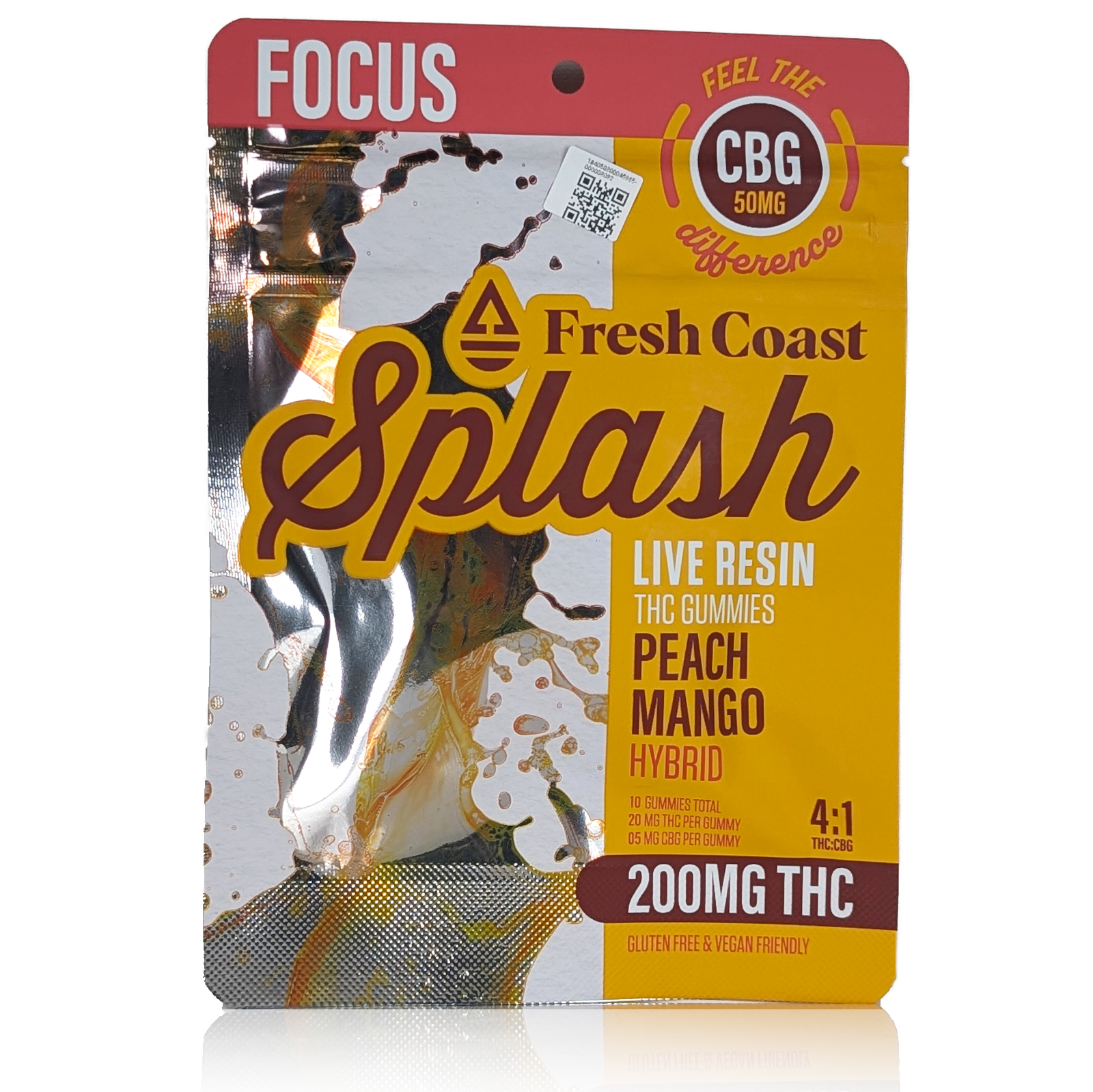 Photograph of product: PEACH MANGO - SPLASH - 4:1 200MG TH-oui: 50MG CBD