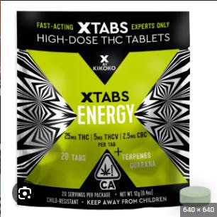 Photograph of product: ENERGY XTabs | 500mg TH-oui:TH-ouiV:CBC Tablets - 